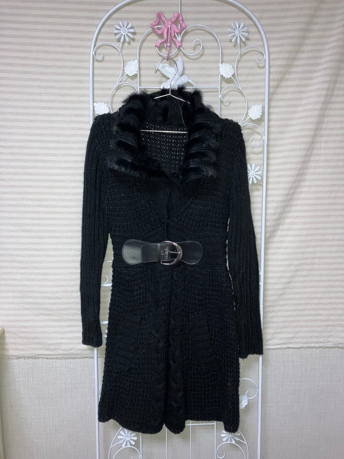 jpn vintage 블랙 벨트 니트 y2k 스트릿 갸루 펑키 fabri 상품이미지1