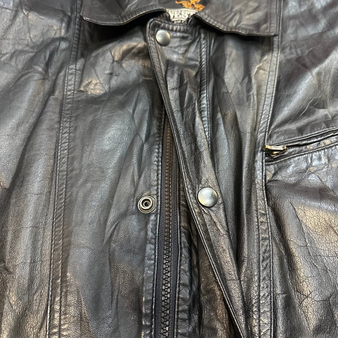 웨스트팩 빈티지 소가죽 하프 자켓M 상품이미지6