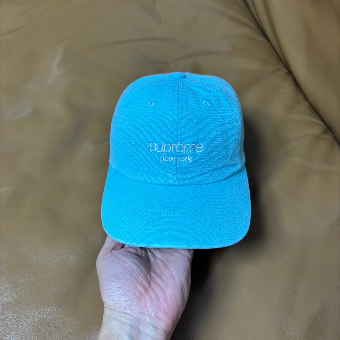 Supreme 슈프림 클래식 로고 워시드 민트 6패널 볼캡 모자 상품이미지2