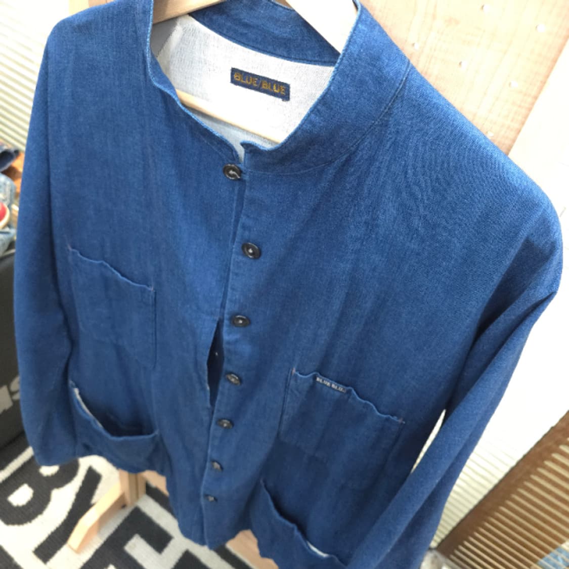 BLUE BLUE 인디고 스탠드칼라 4포켓 셔츠 자켓 상품이미지8