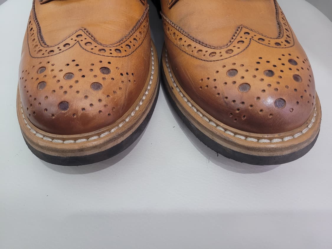 장까를로 모렐리 남성 윙팁 브라운 수제화 구두 280사이즈 상품이미지2