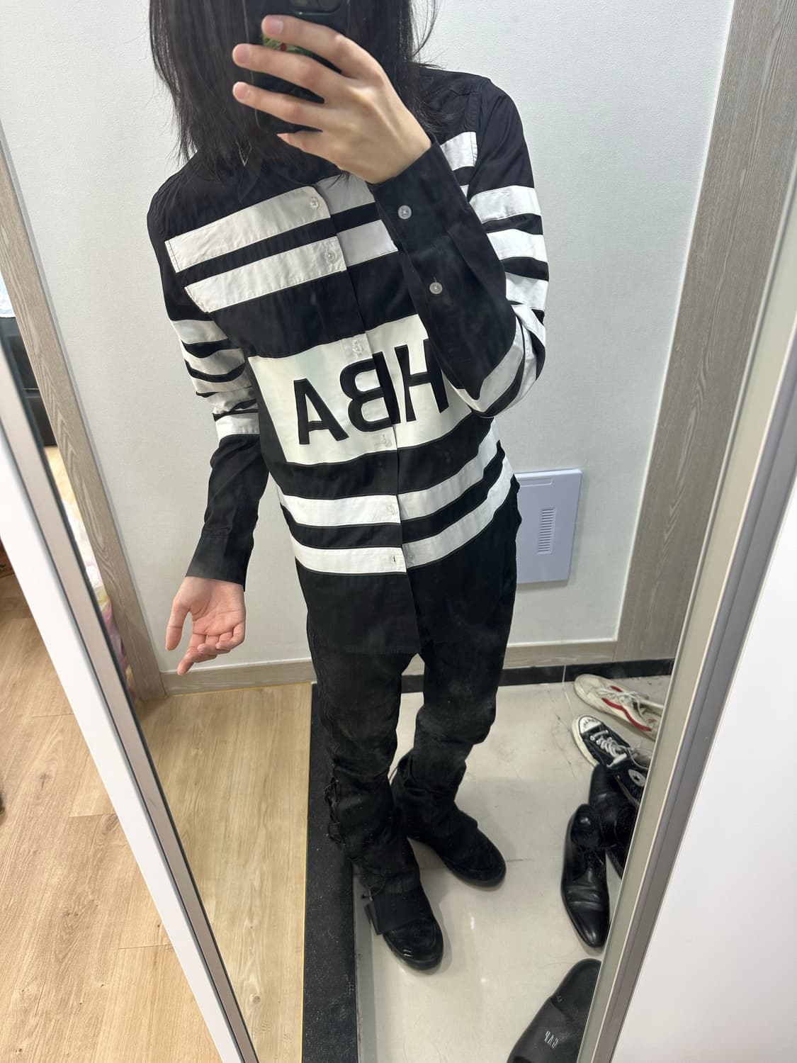 후드바이에어 로고박스 셔츠 M 상품이미지7