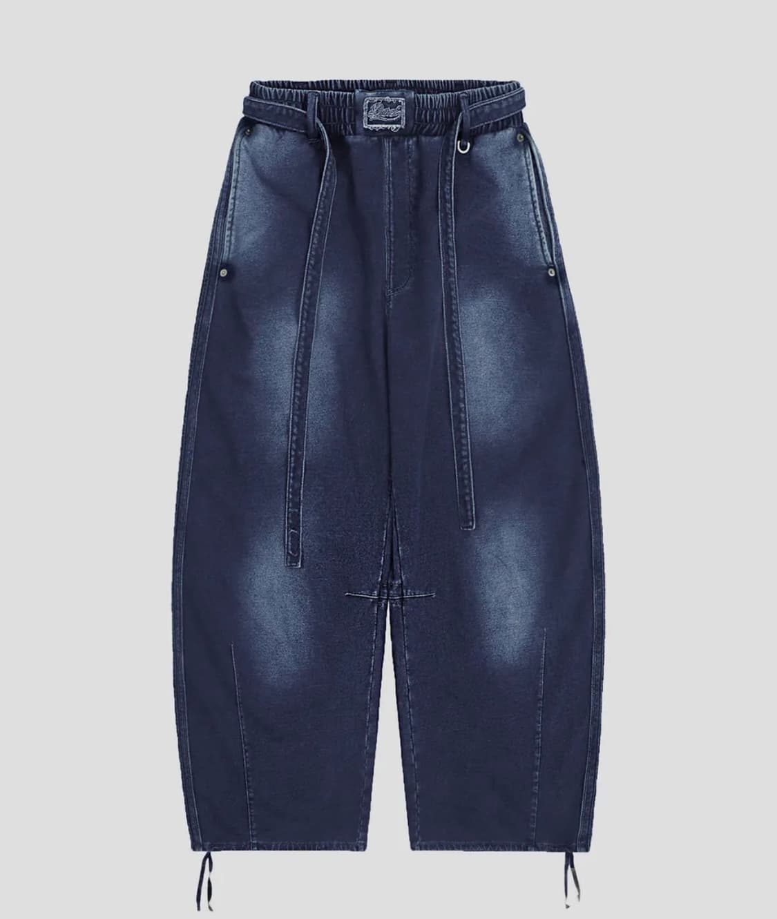 배드블러드 - 빌리 워시드 데님 스웻 팬츠 - 블루 상품이미지1