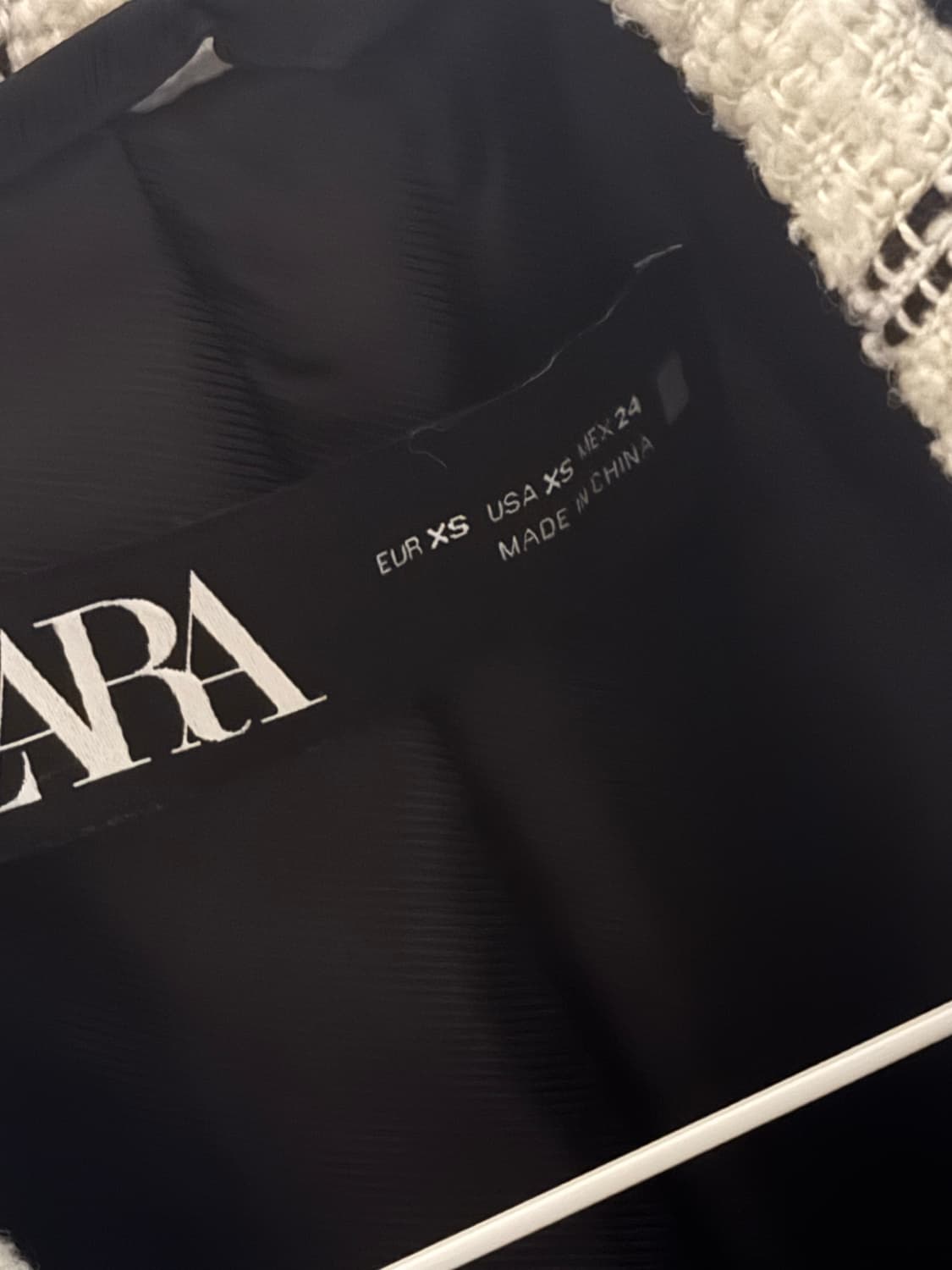 자라 트위드 체크 자켓 상품이미지4