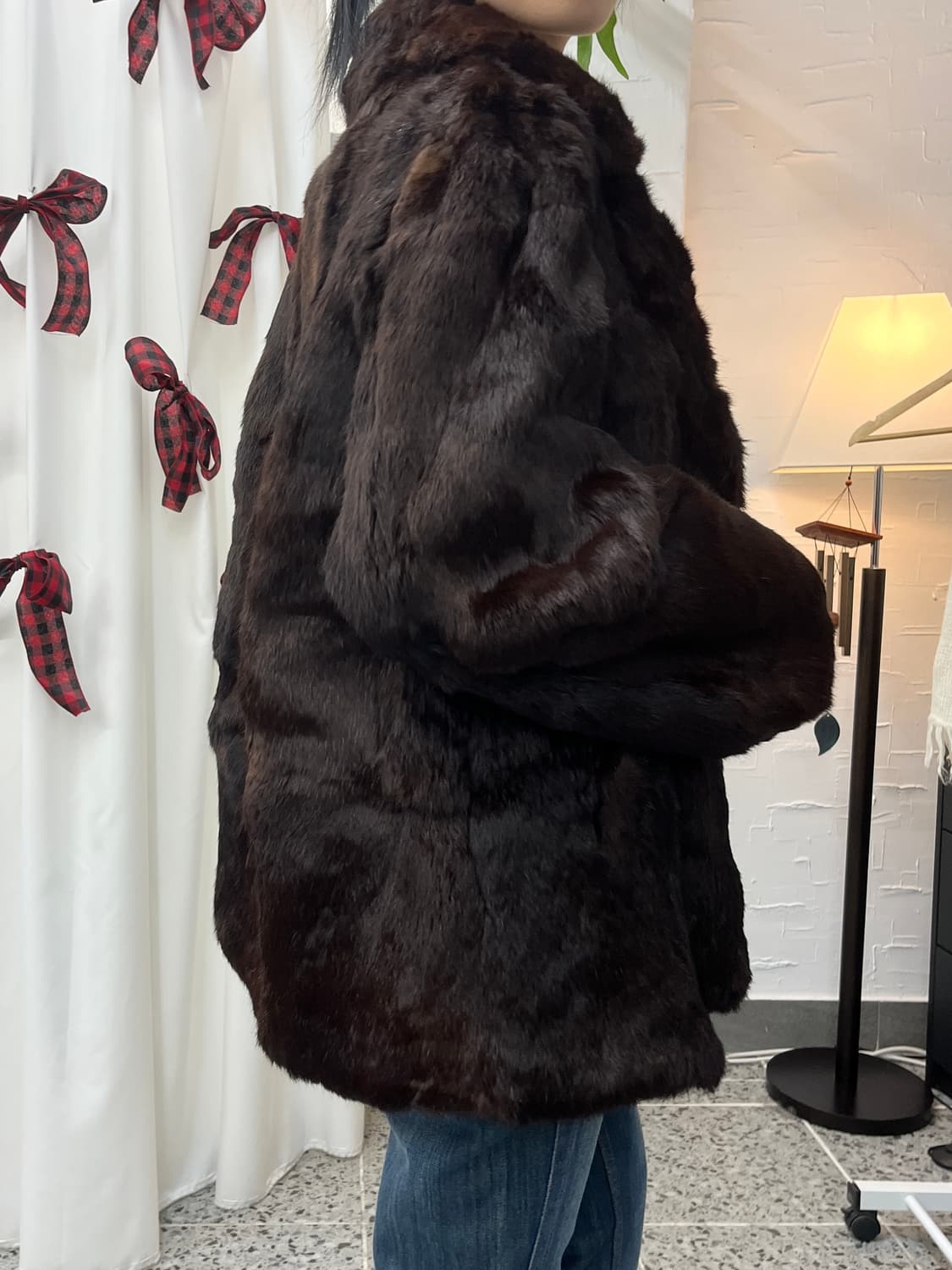 deep brown fur jacket 상품이미지7