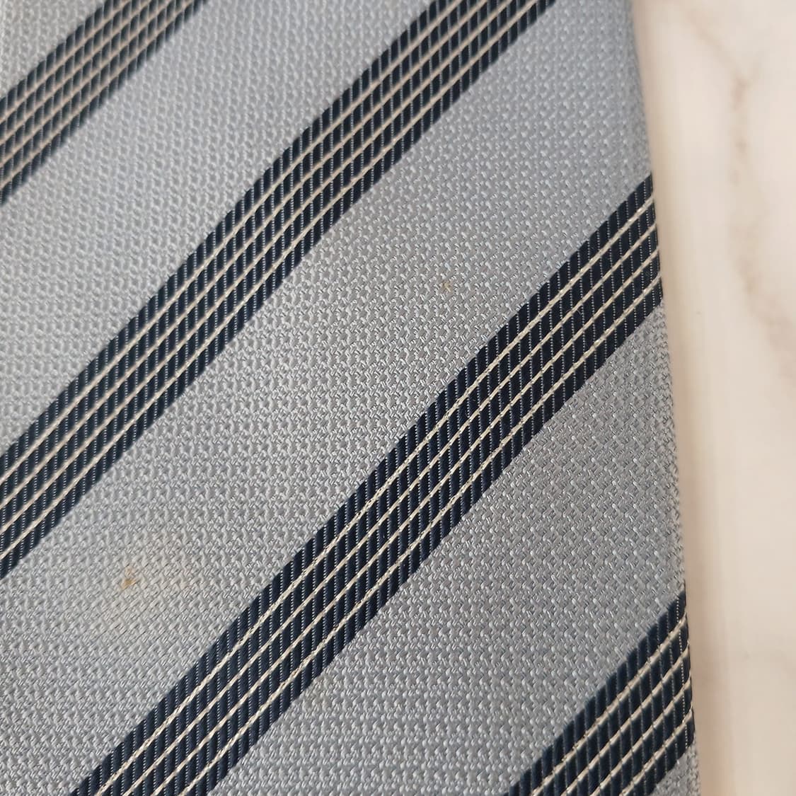 아쿠아스큐텀 스트라이프 로고 자카드 넥타이 9.5cm A등급 A19165 상품이미지10