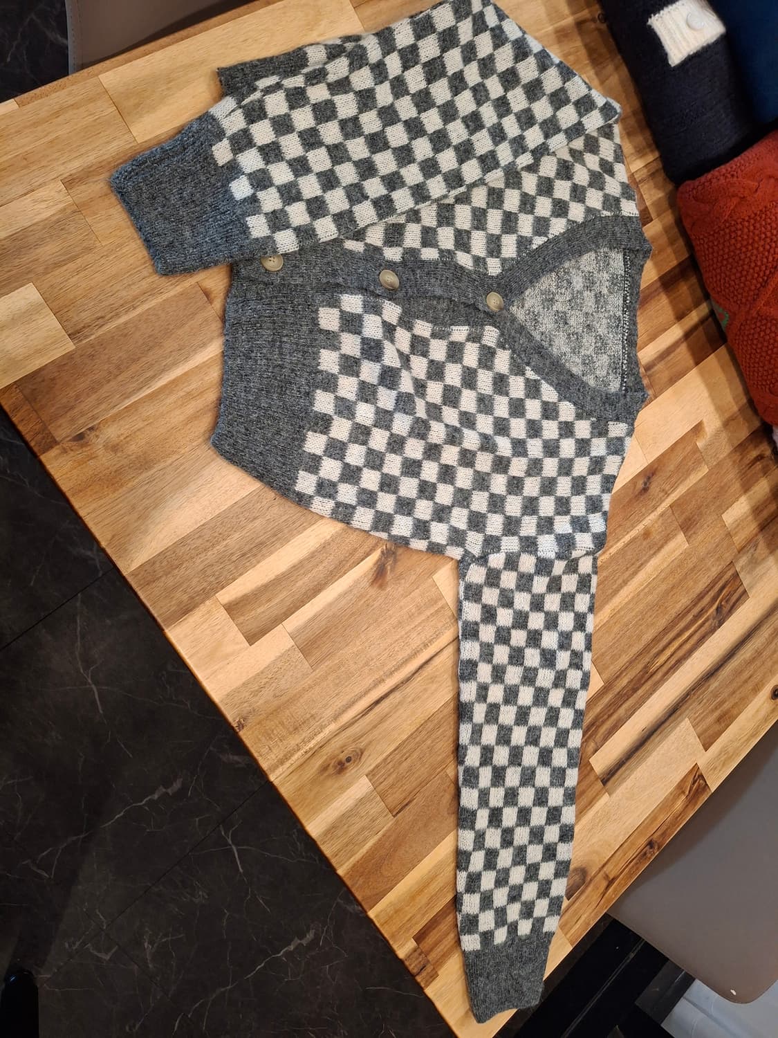 (마지막특가) 바인드 체커보드 니트 가디건 상품이미지2