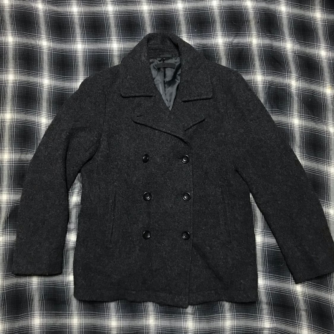 유니클로 재팬라인 다크그레이 모헤어 스탠다드 피코트 상품이미지1