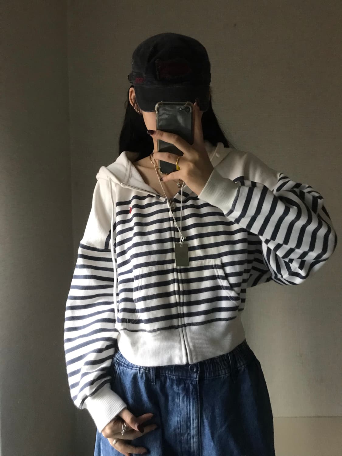 폴로 스트라이프 후드집업 상품이미지1