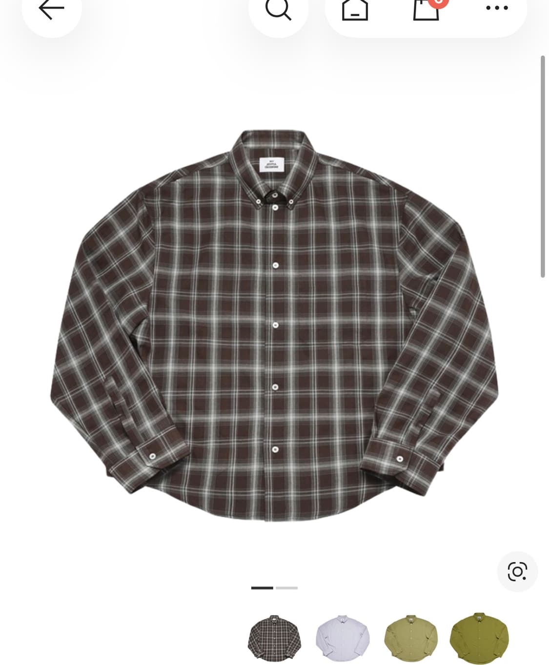 mjd 크롭 체크 셔츠 초코 브라운 상품이미지1