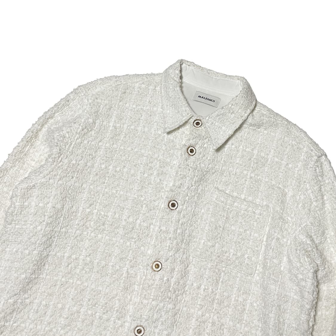 MALENKII 말렌키 트위드 셔츠 화이트 상품이미지3
