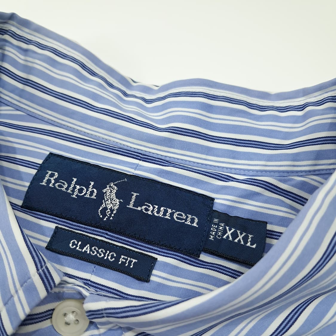 CL686 2XL 폴로 00s 스트라이프 버튼다운 블루 셔츠 상품이미지3