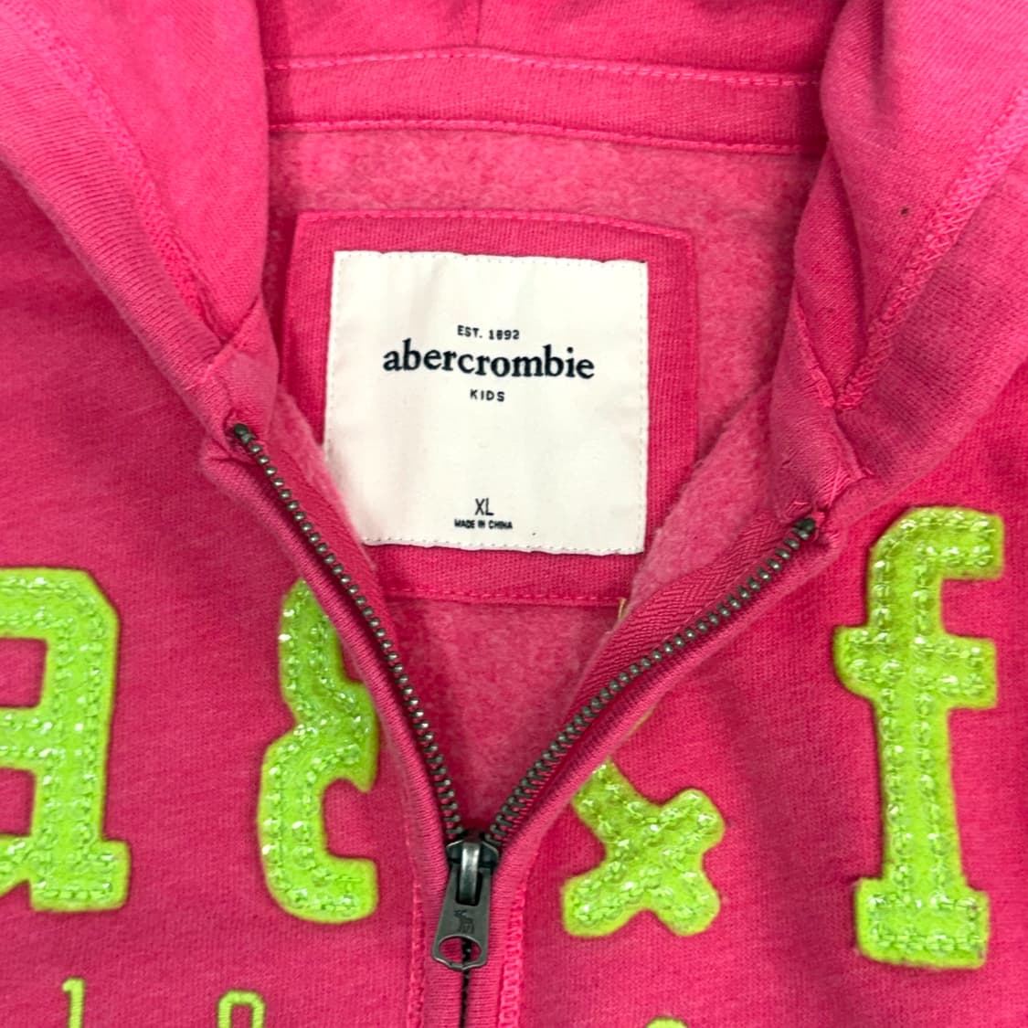 XL Abercrombie 아베크롬비 스팽글 핫핑크 후드집업 상품이미지6