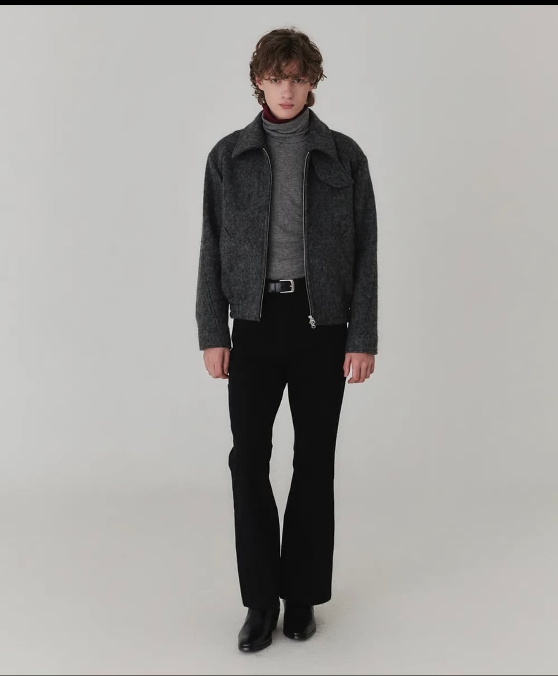 [키네토] 미스티 브러쉬 울 자켓_스모크 챠콜 상품이미지2