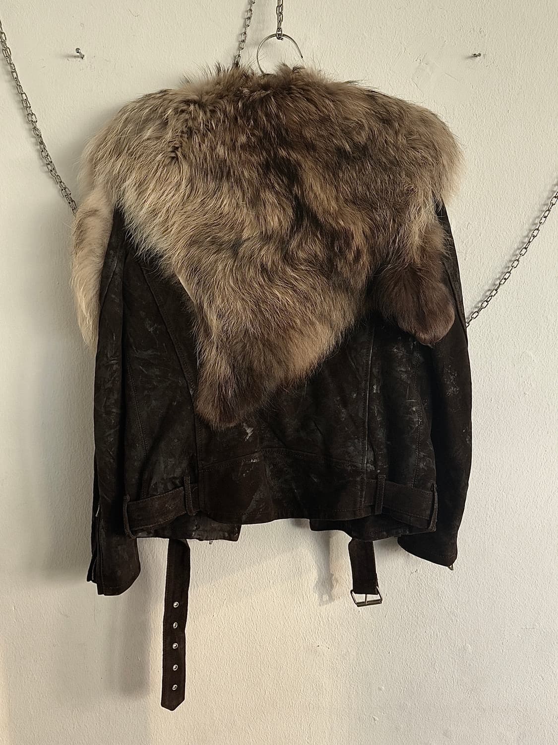 발망 10AW 데카르넹 고트스킨 라쿤퍼 라이더자켓 상품이미지8