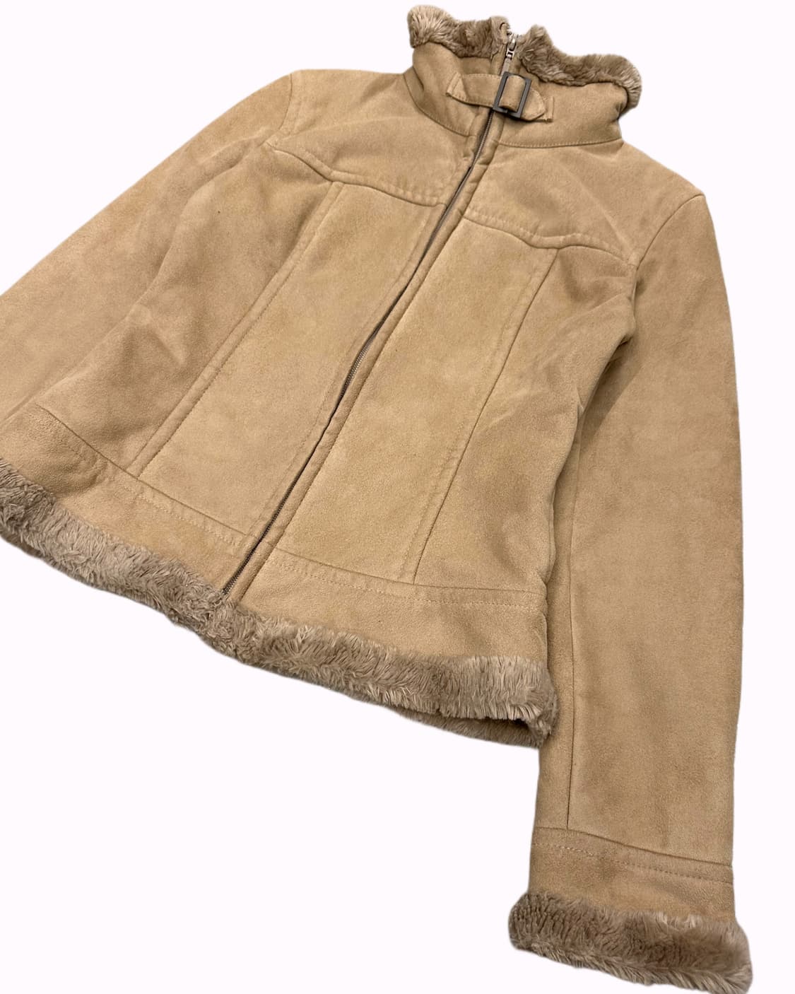KUMIKYOKU beige fur shearling jacket 상품이미지3