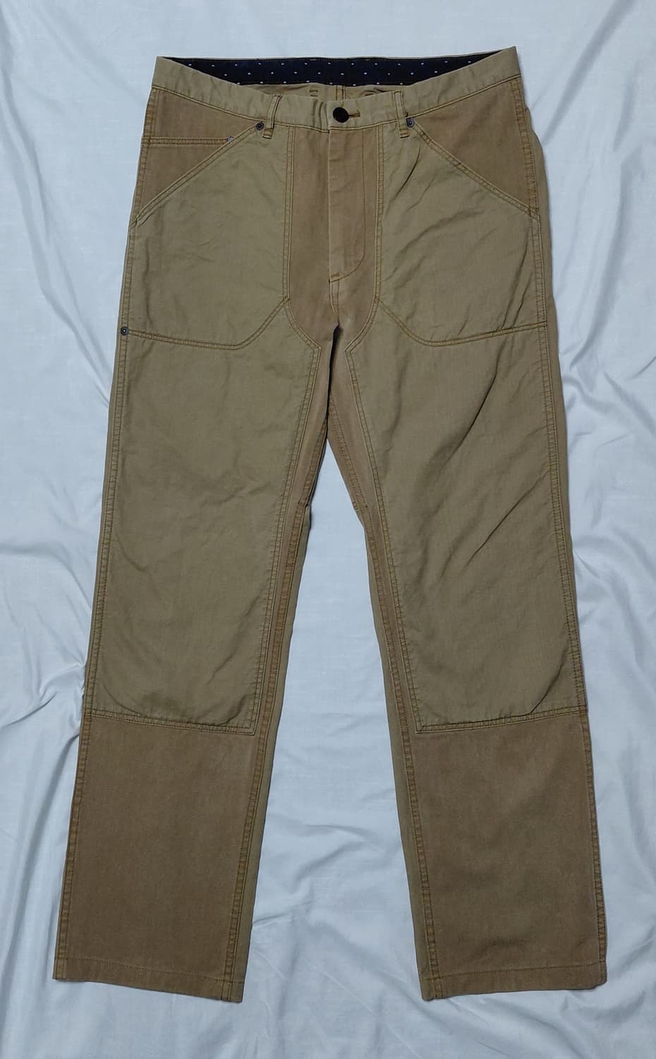 [L] R.NEWBOLD 알뉴볼드 파라핀 가공 헤링본 워크 팬츠 (카멜) 상품이미지2