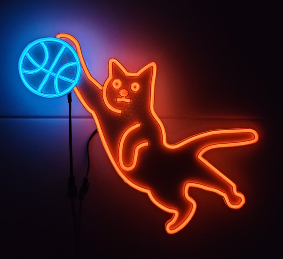 고양이 농구 덩크슛 led 램프 네온사인 조명 힙합 상품이미지1