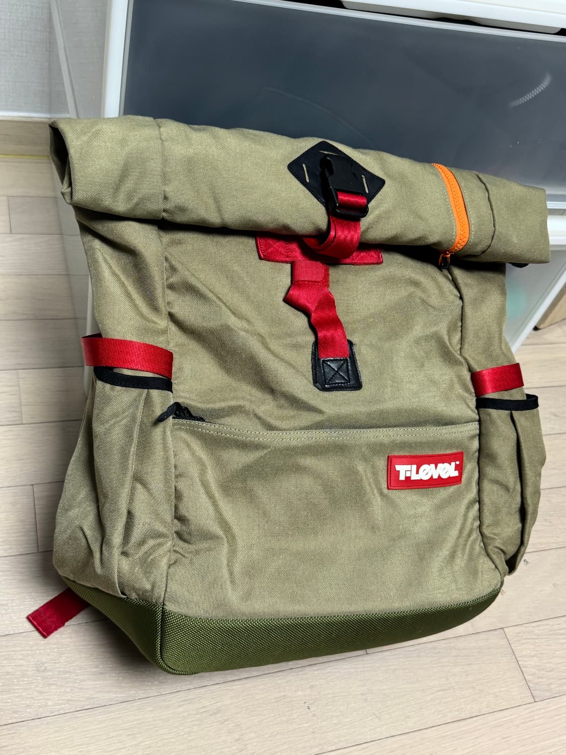 T-level 레드카키 백팩 상품이미지6