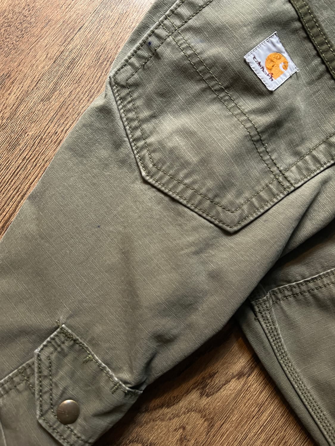 [34]칼하트 USA 모스그린 립스탑 더블니 워크 카고 팬츠 상품이미지8