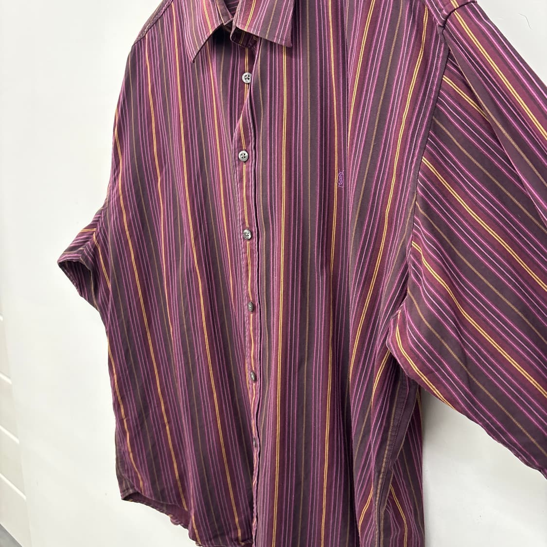 입생로랑 퍼플 스트라이프 남방 셔츠 남성 XL 상품이미지2