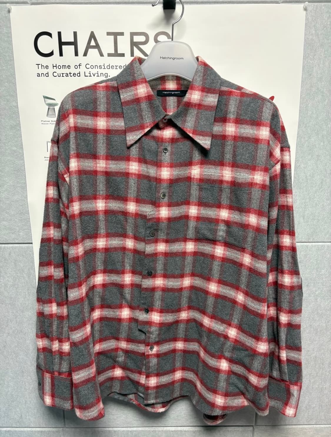 해칭룸 90s 빈티지 플란넬 엘보패치 체크 셔츠 상품이미지2