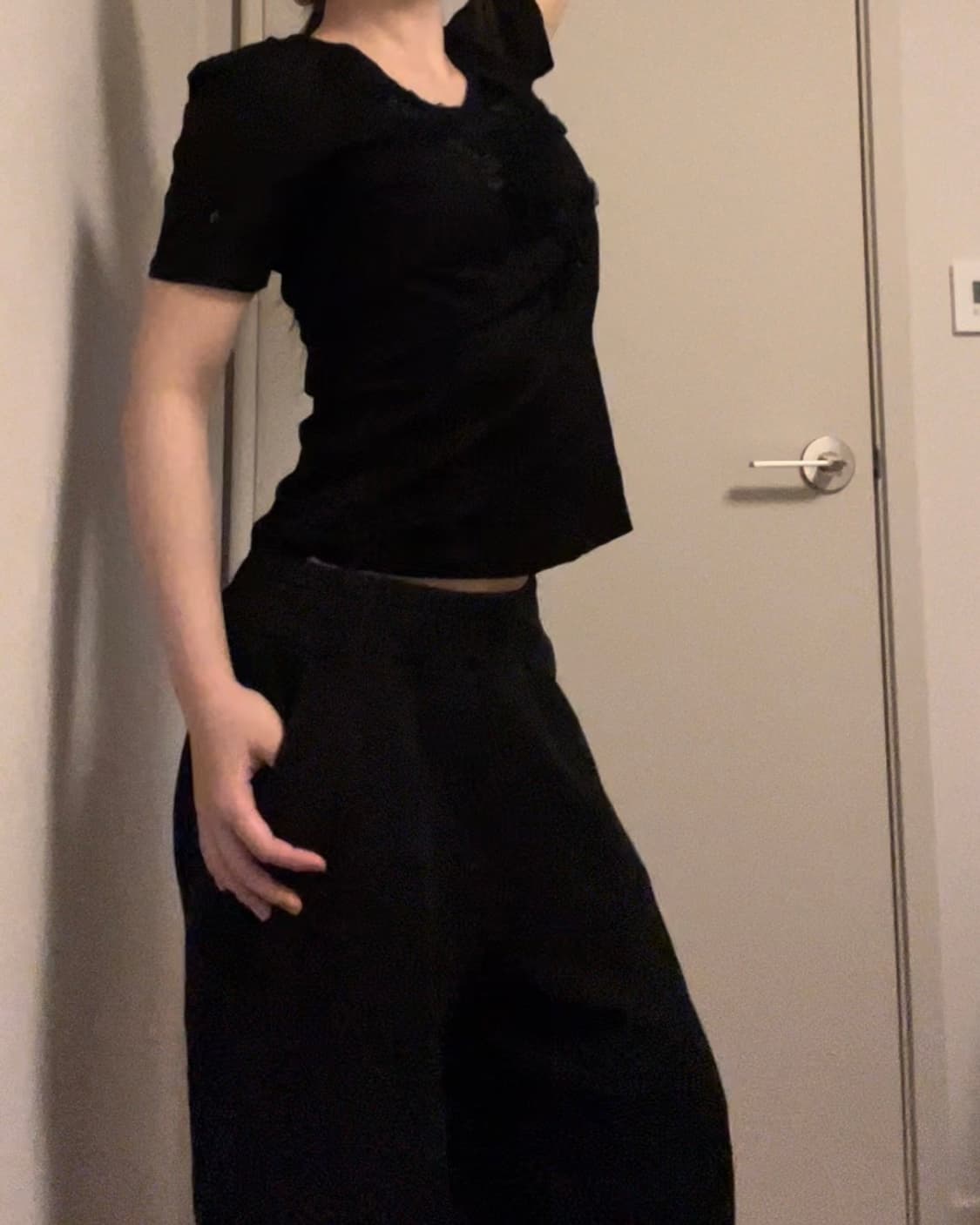 black wide training pants 상품이미지3