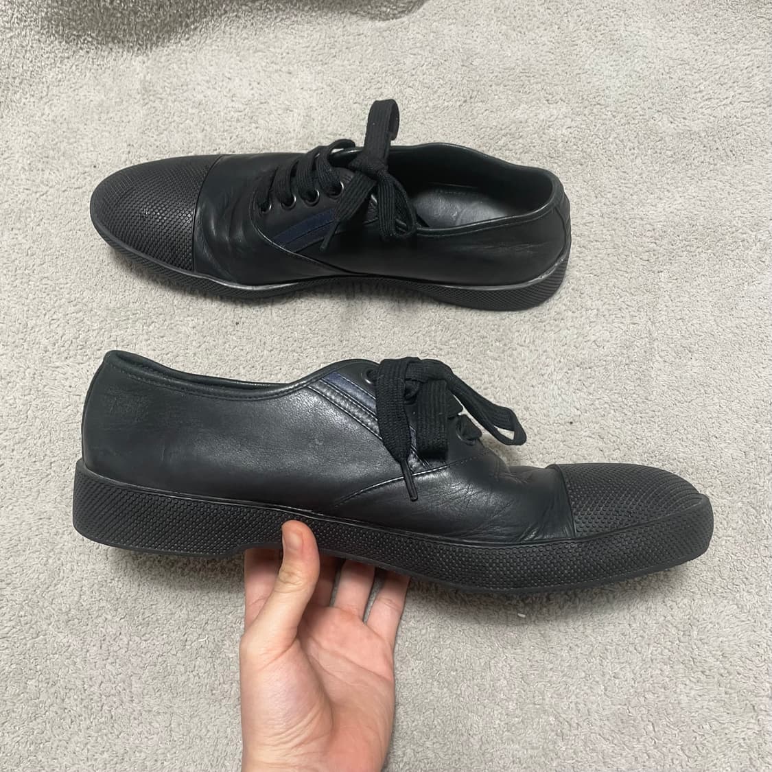 290) 프라다 스포츠 캡 토 레더 스니커즈 신발 상품이미지2