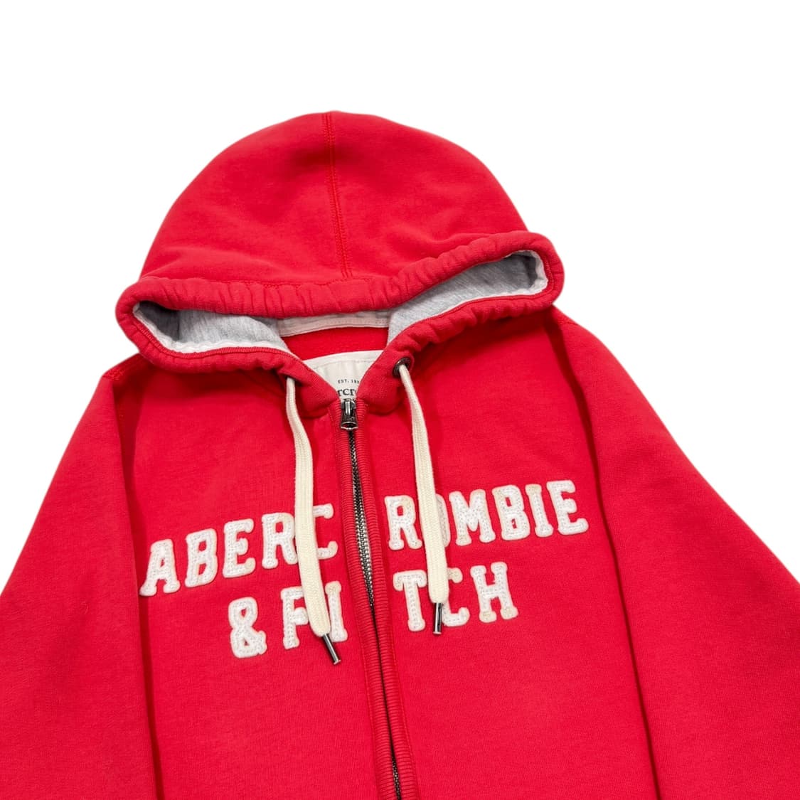 아베크롬비 빈티지 스펠로고 딱붙핏 Y2K 후드집업 자켓 코랄 M 상품이미지2