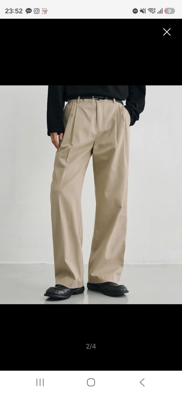 와이드 밴딩 치노 팬츠 [L.BEIGE] 상품이미지1