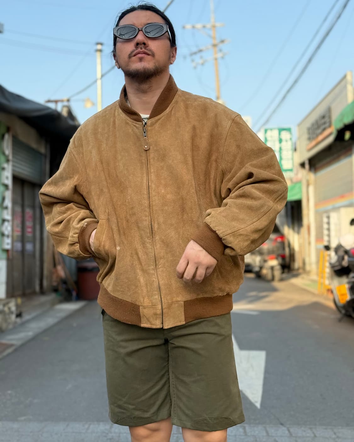 90‘s 417 by 반호이젠 스웨이드 봄버 자켓 XL 상품이미지10