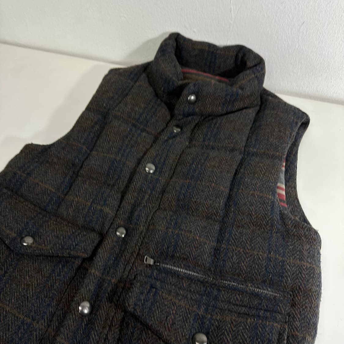 100 L 헤지스 체크 오리털 트위드 패딩베스트 상품이미지2