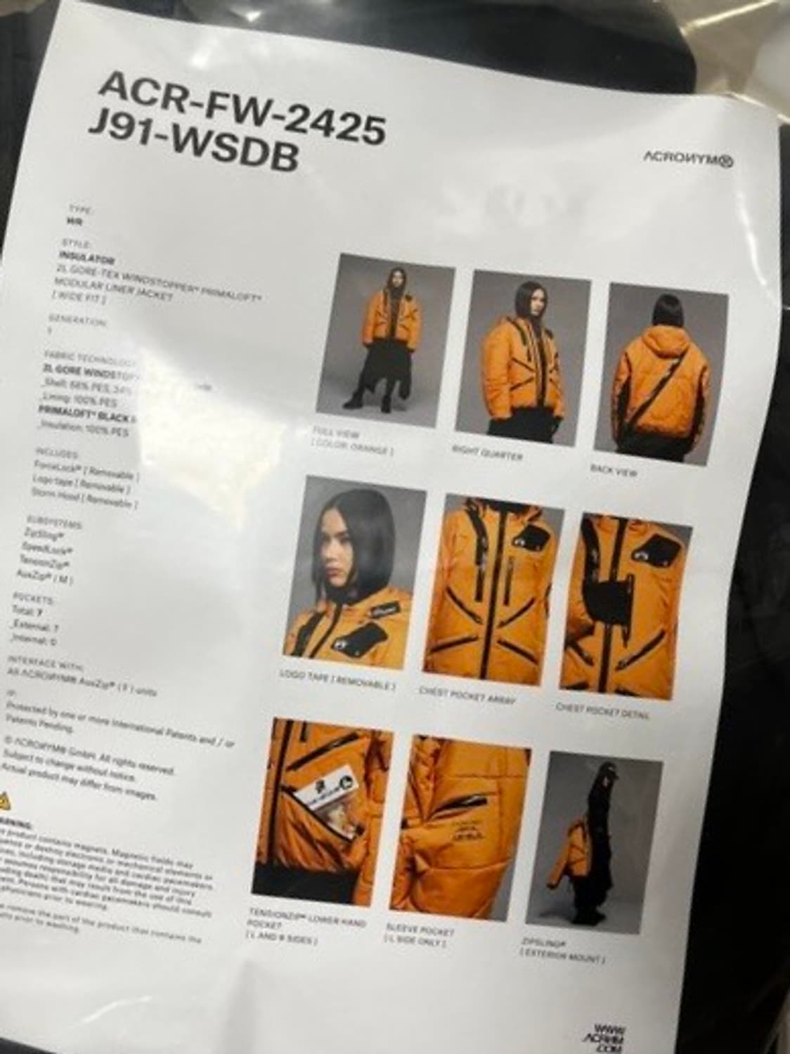 아크로님 X 데스스트랜딩 J91-WSDB (M) black 상품이미지6