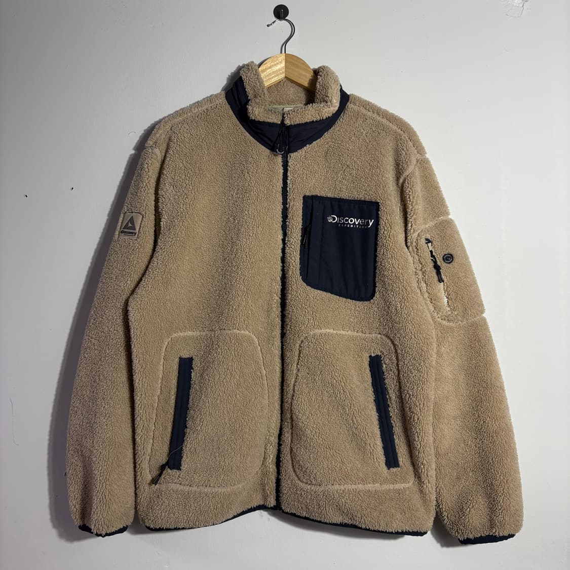 디스커버리 빈티지 베이지 보아 플리스 집업 자켓 (무료배송) 상품이미지1