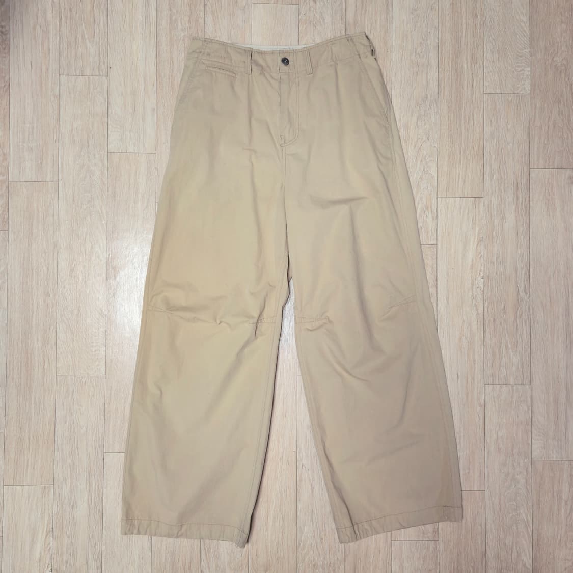 S) 쿠어 베이지 코튼 와이드 치노팬츠 상품이미지1
