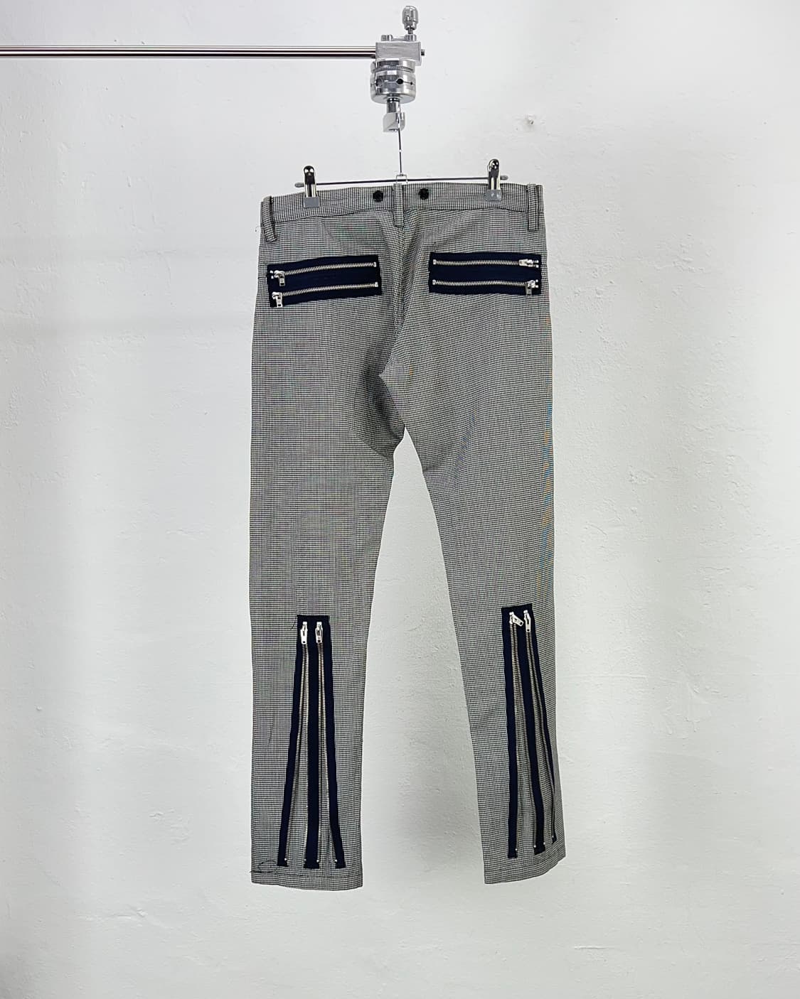 언더커버 08AW 기믹 멀티 지퍼 하운드 투스 트라우저 팬츠 상품이미지6