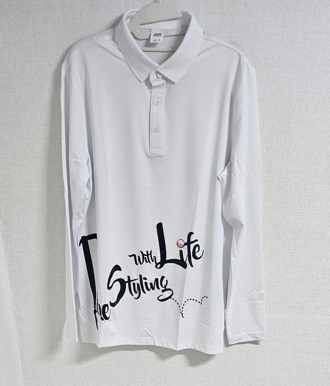 JXD 골프남성폴로긴팔티흰색L새상품미사용 상품이미지1
