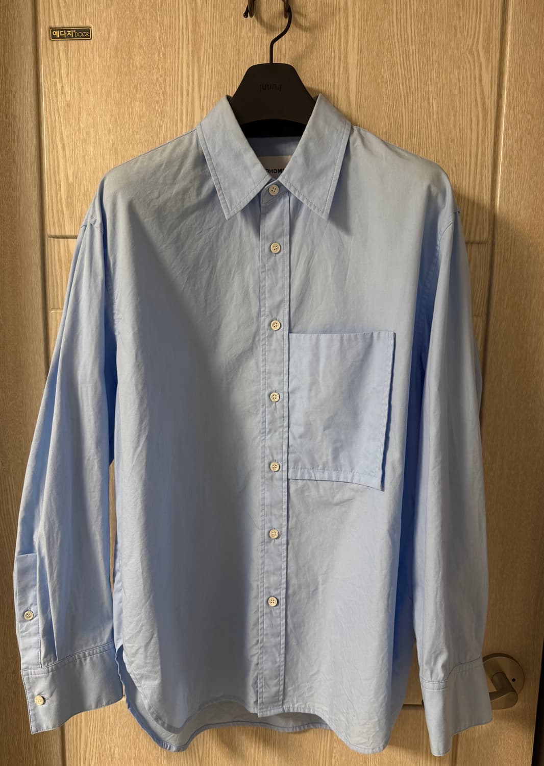 솔리드옴므 오버핏 블루 셔츠 상품이미지1