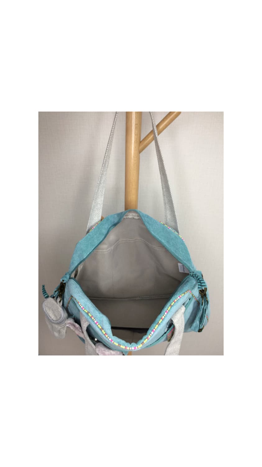 빈티지 민트 고양이 캣 숄더백 상품이미지4