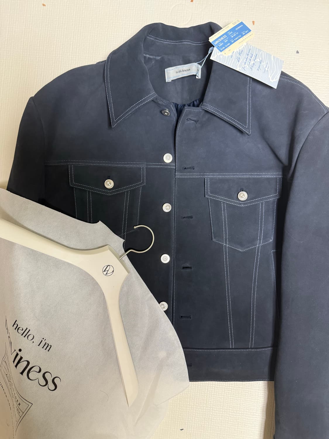 판매)웨이비니스 스웨이드 트러커 네이비 2사이즈 상품이미지1