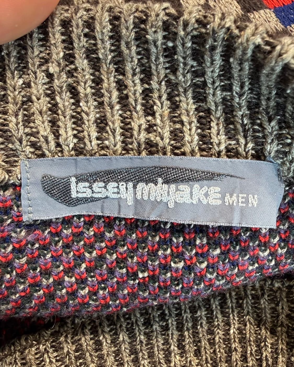 이세이미야케 맨 브라운 체크 인타르시아 니트  상품이미지8