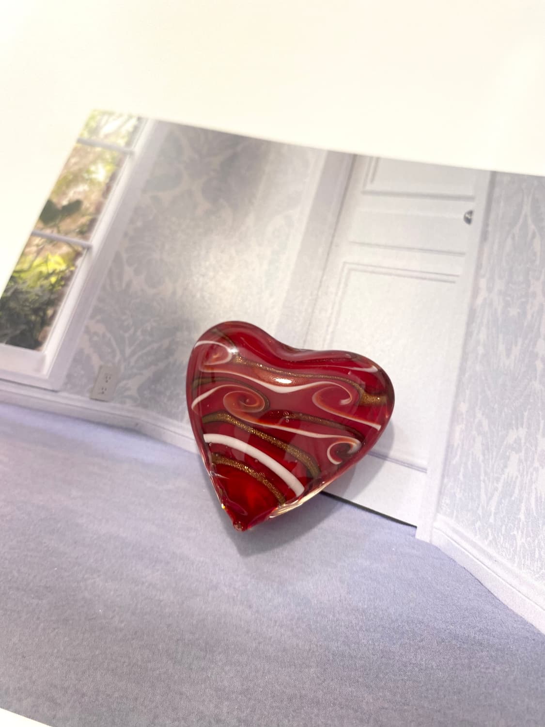 Glass Heart paperweight objet 상품이미지3