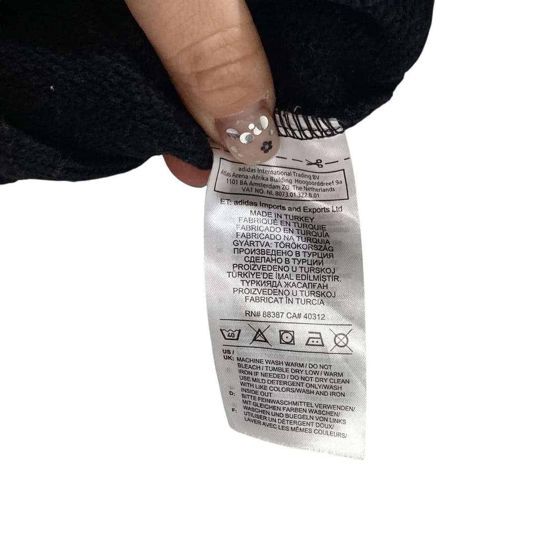 아디다스 사이드라인 블랙 크롭 후드 상품이미지4