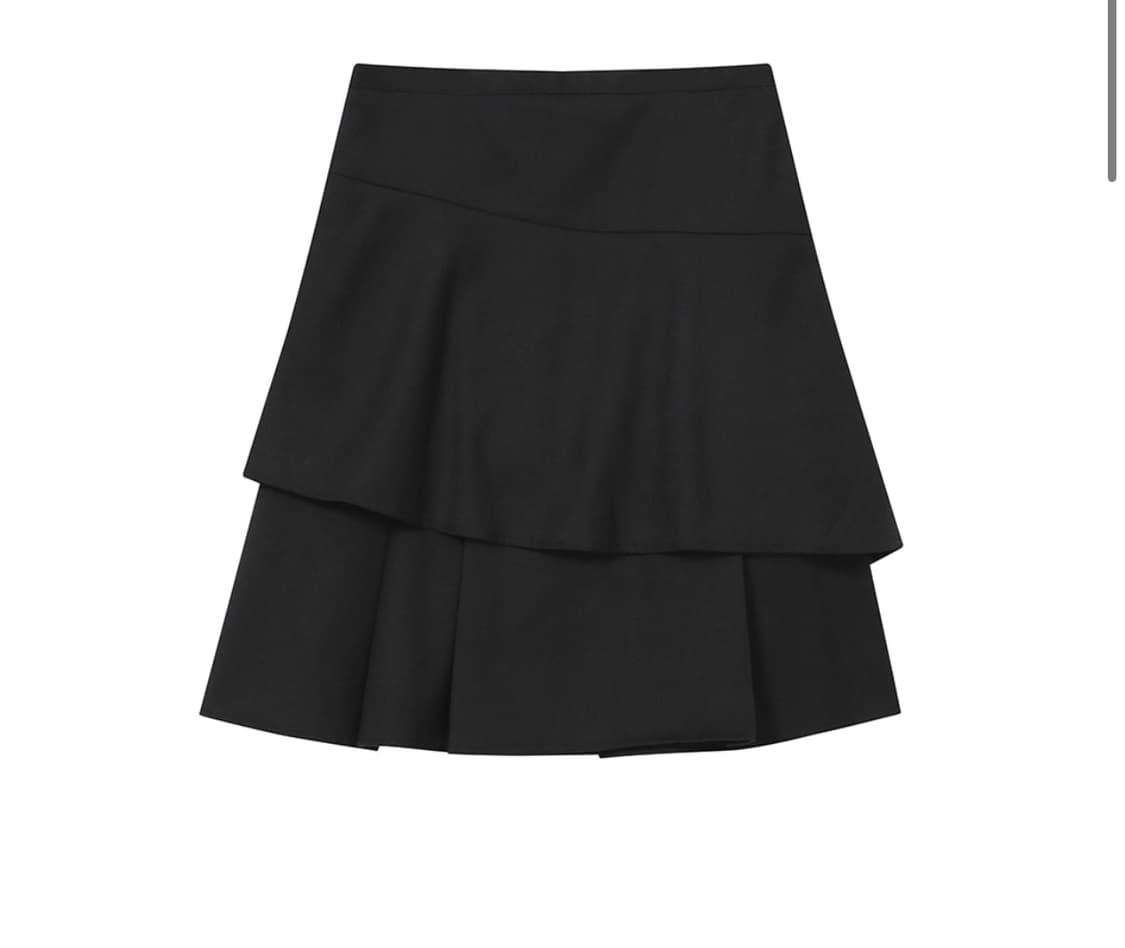미세키서울 Sei layered midi Skirt black 미디스커트 상품이미지3