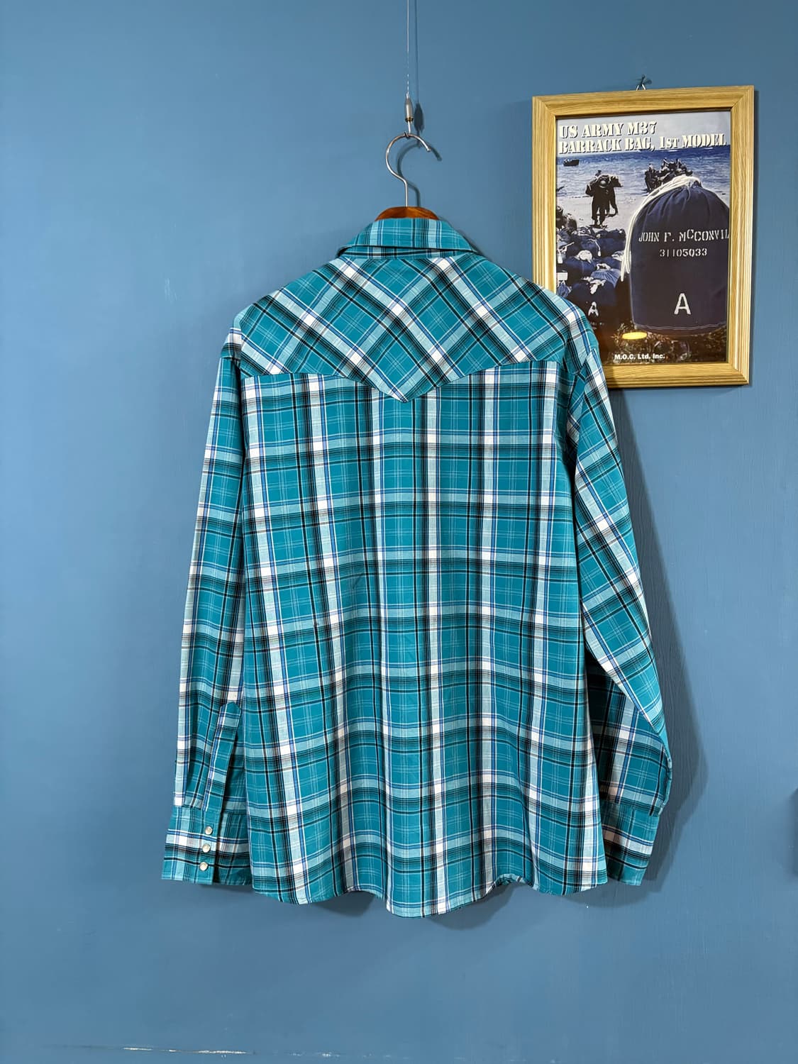 00's  Wrangler check Western Shirt. 상품이미지9