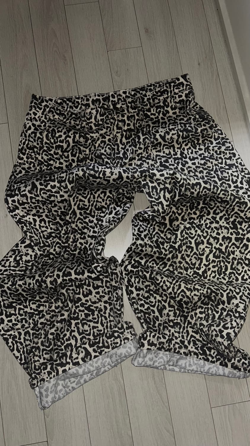 레오파드 와이드 팬츠 (3XL) 상품이미지1