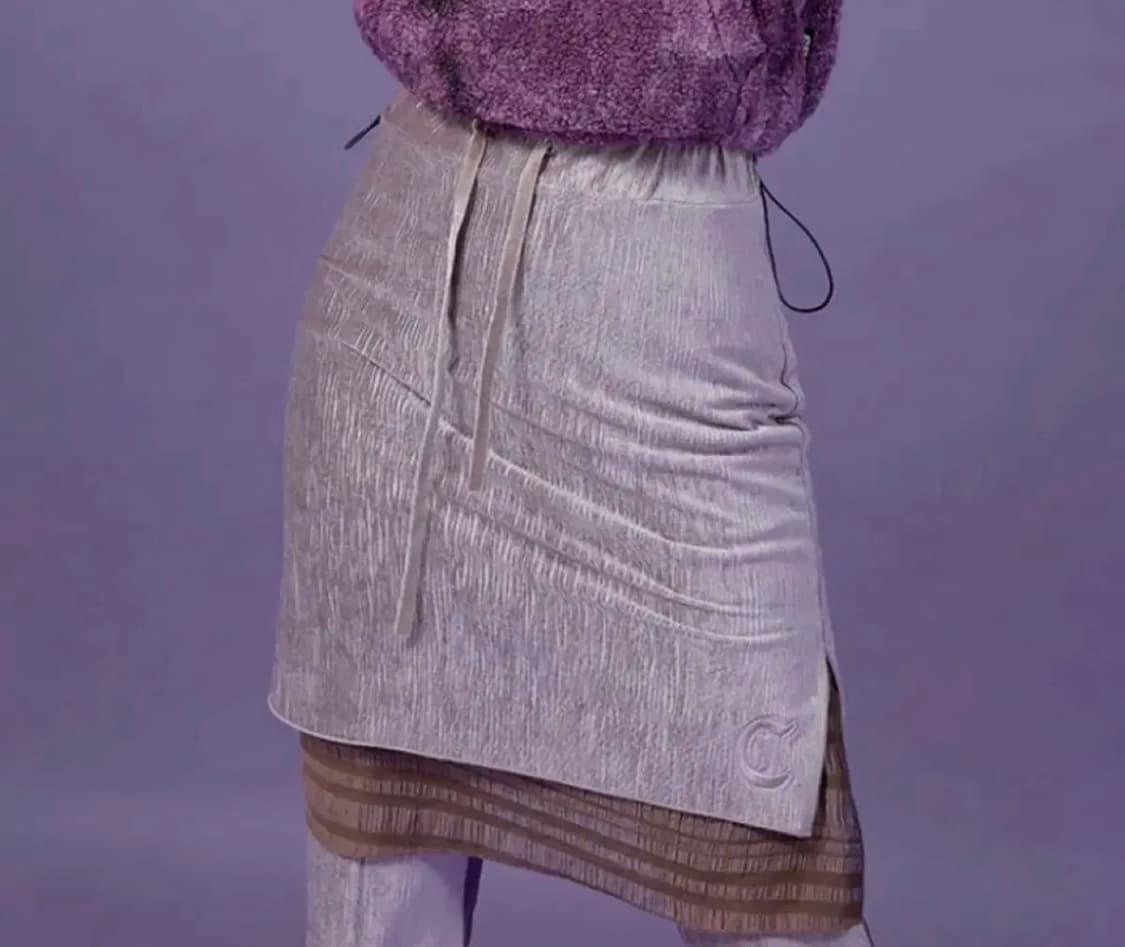 크랭크 벨벳 스커트 퍼플 상품이미지2