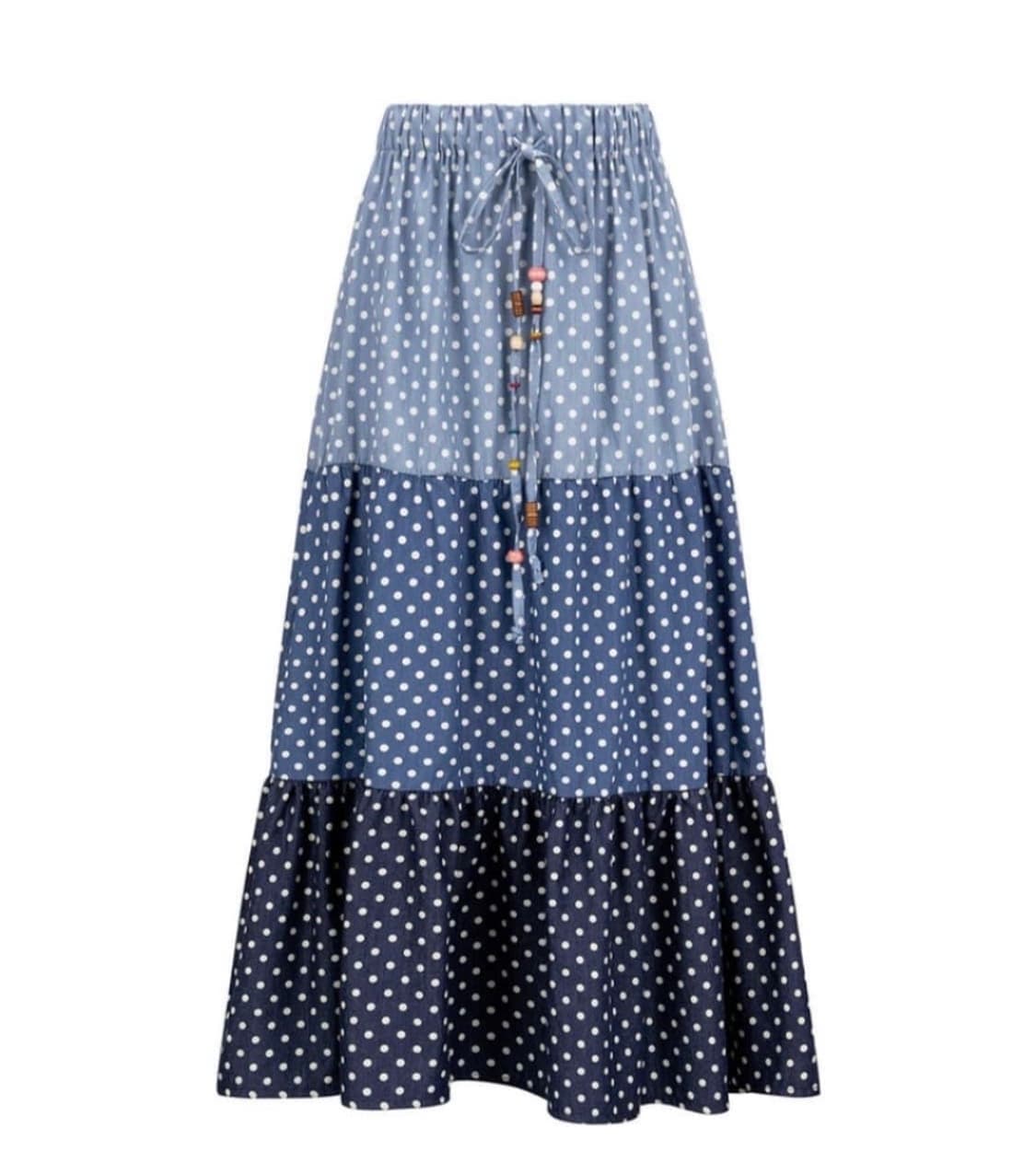 [F.E.E.S] dot denim tiered skirt 1회착용 상품이미지1