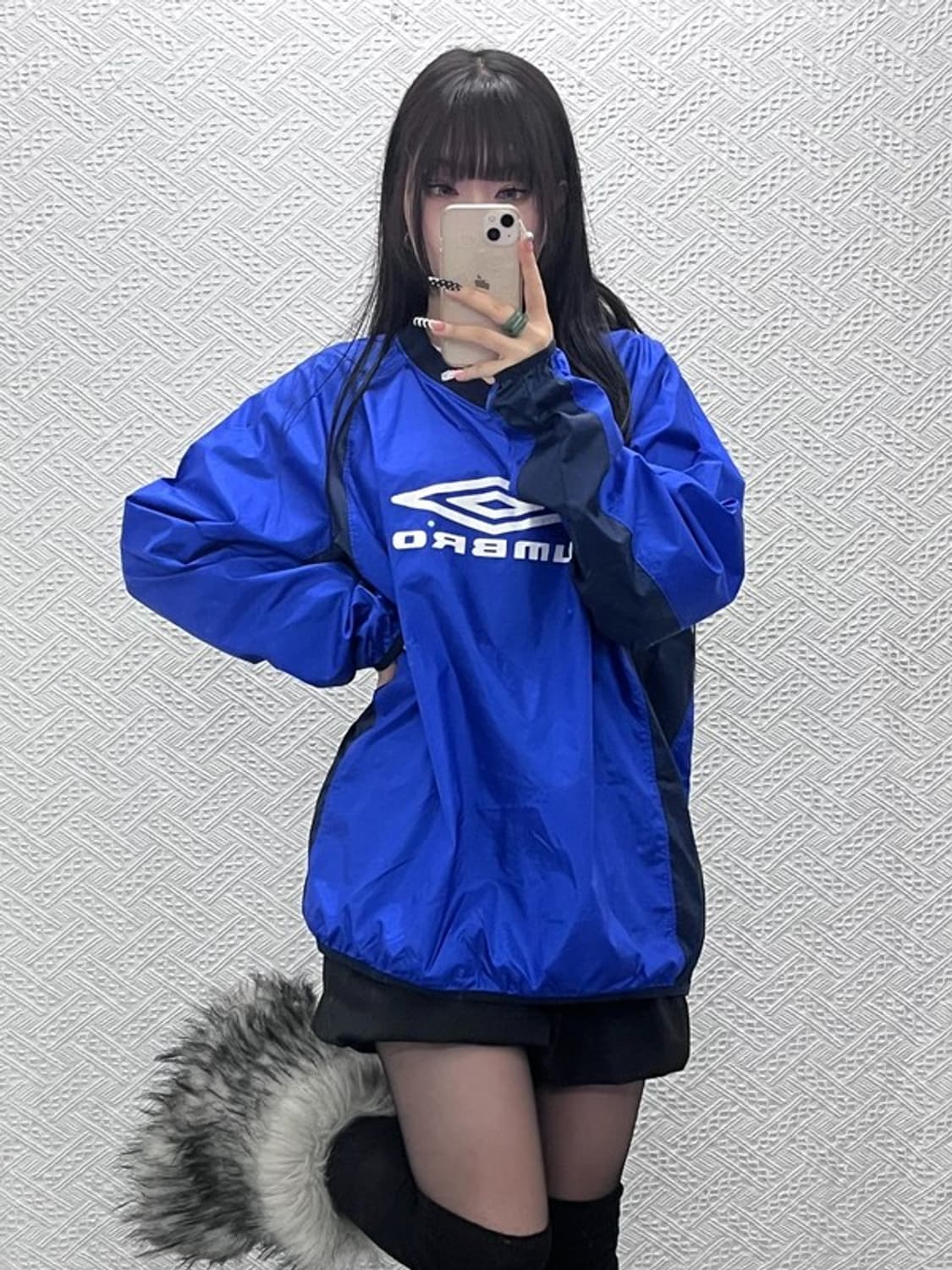 엄브로 올드스쿨 레트로 90's 빅로고 바람막이 웜업 100 C10540 상품이미지1