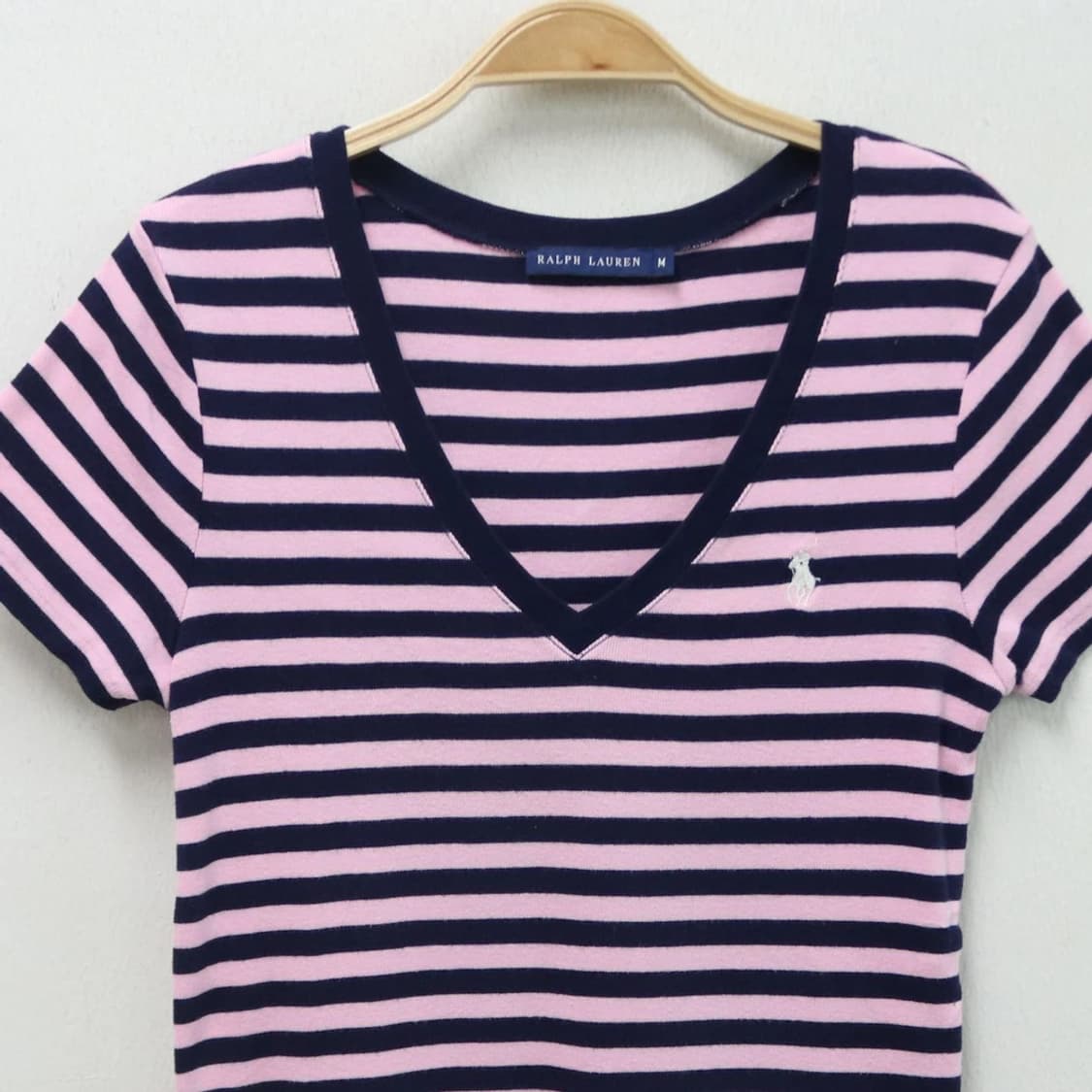 폴로 랄프로렌 딸기우유 스트라이프 브이넥 티셔츠 65036 상품이미지3